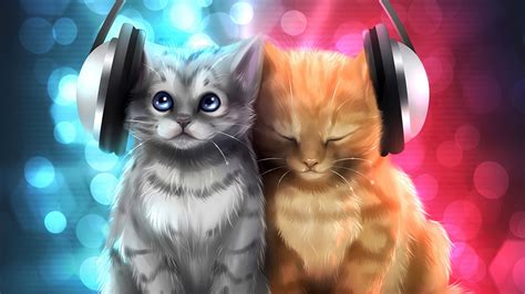 3840x2160 Cute Cats Listening Music 4k Hd 4k Wallpapers Images