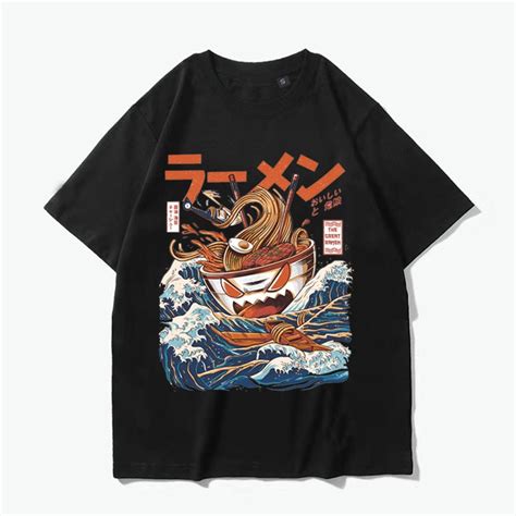 Japanese Harajuku T Shirts Ramen Off Kanagawa Men Tshirts Drop Shipping