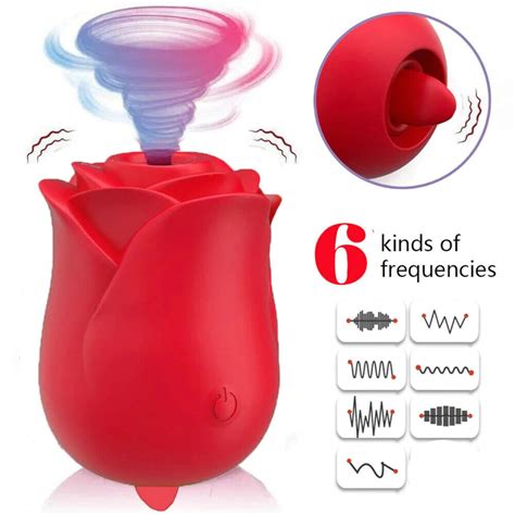 rose vibrator toy women 2in1 sunction tongue lick vibrating etsy