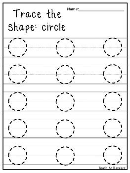 Type keywords and hit enter. Trace the Shapes Tracing Worksheets. Preschool-KDG Math. by Teach At Daycare