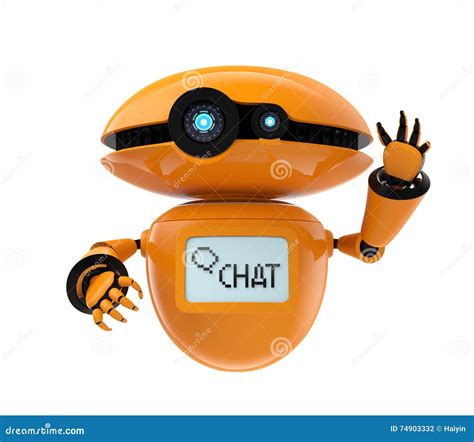 Orange Robot On White Background Stock Illustration Illustration Of