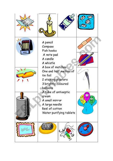 In this activity, students imagine they have been trapped on a you can start the game yourself by naming your five items. Stranded on a desert island - ESL worksheet by wan2