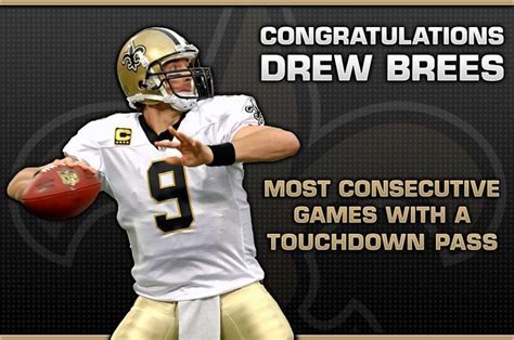Brees Breaks Johnny Unitas Record For Most Consecutive Games With A