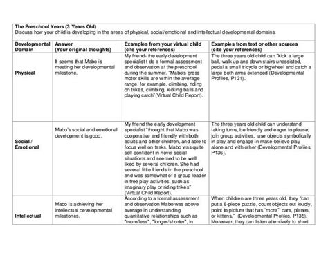 Development Templates Preschool And School Age Yearsoringinal