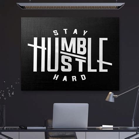 Stay Humble Hustle Hard Motivational Wall Decor Entepreneur Etsy