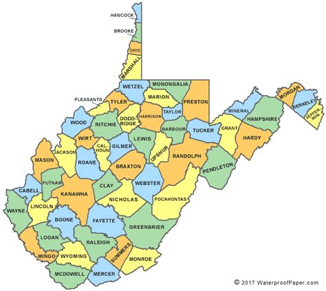 Map Of West Virginia Counties