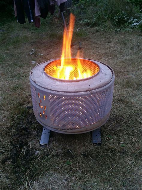 Up Cycled Washing Machine Drum Fire Pit Washing Machine Drum Home Projects Fire Pit Upcycle