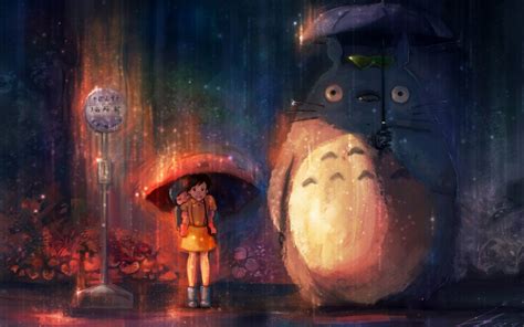 Wallpaper Painting Anime My Neighbor Totoro Studio Ghibli