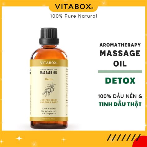 Dầu Massage Body Vitabox Detox Aromatherapy Massage Oil Mát Xa Thư Giãn Thải độc Từ Dầu Nền Và