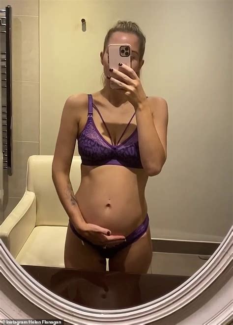 Pregnant Helen Flanagan Cradles Her Growing Baby Bump As She Wows In