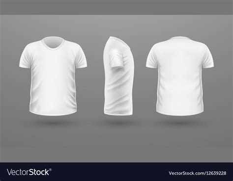 T Shirt Template Set Front Side Back View Vector Image