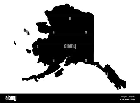 Map Silhouette Of The Us State Of Alaskavector Illustration Eps10