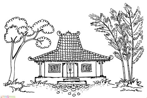 Gambar Mewarnai Rumah Adat Jawa Barat - MEDREC07
