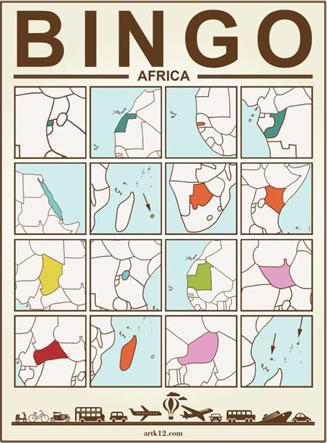 Africa Extra Bingo Cards Artk12