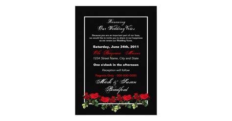 Renewal Of Wedding Vows Inviation Red Roses Card Zazzle