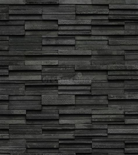 Black Bricks Slate Texture Background Slate Stone Wall Texture Stock