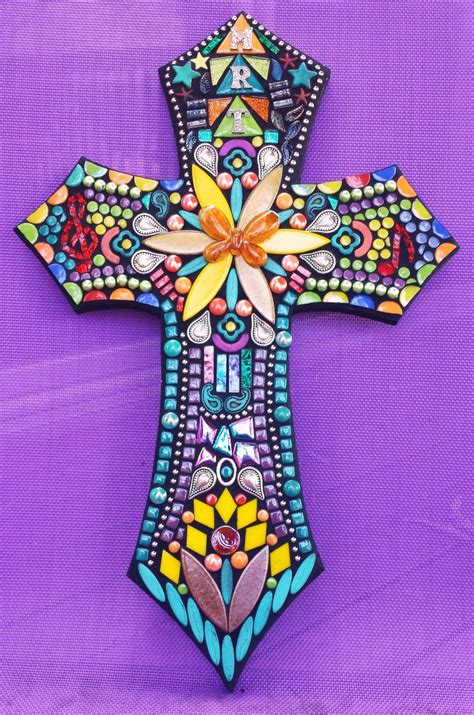 Mosaic Cross Custom Personalized Silver Embellishments And Etsy