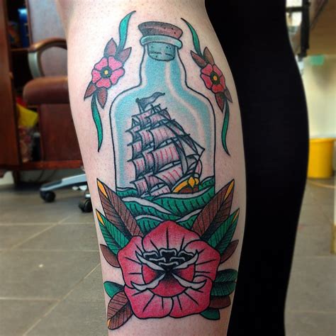 Making a tattoo is a very responsible decision in the life of those that want to have it. Ship in a bottle | Best tattoo design ideas