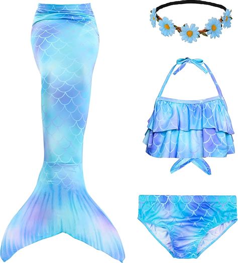 buy mermaid tails for swimming girls swimsuit princess bathing suit bikini online at lowest