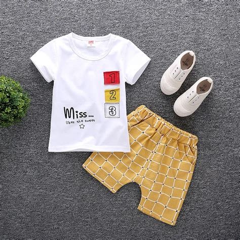 2019 New Fashion Baby Suit Boys Girl Clothes Cotton Infant Number