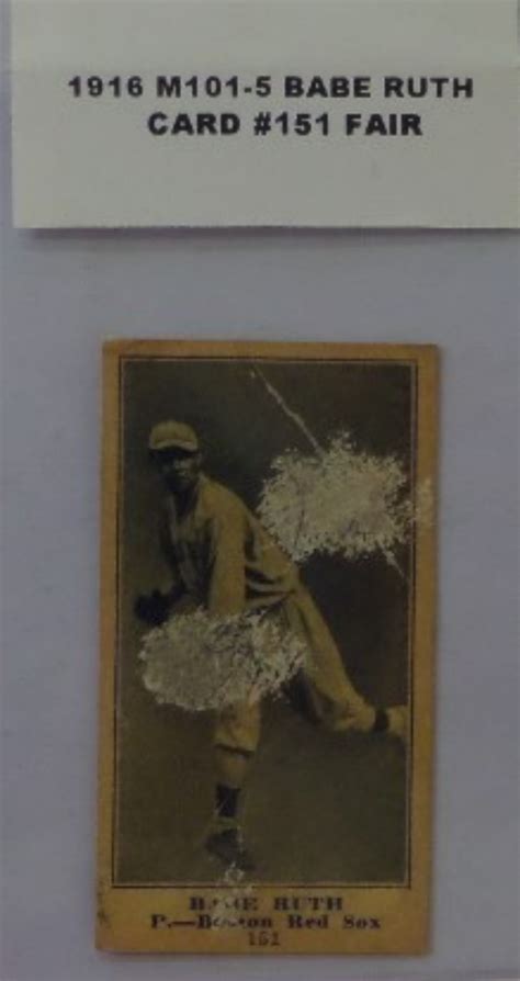 Coach S Corner 1916 M101 5 Babe Ruth Sporting News Back Baseball Card Fair