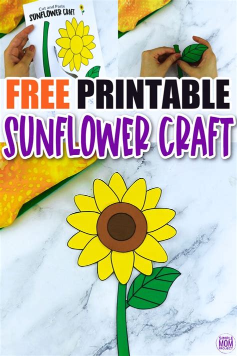 Free Printable Sunflower Craft Template Simple Mom Project