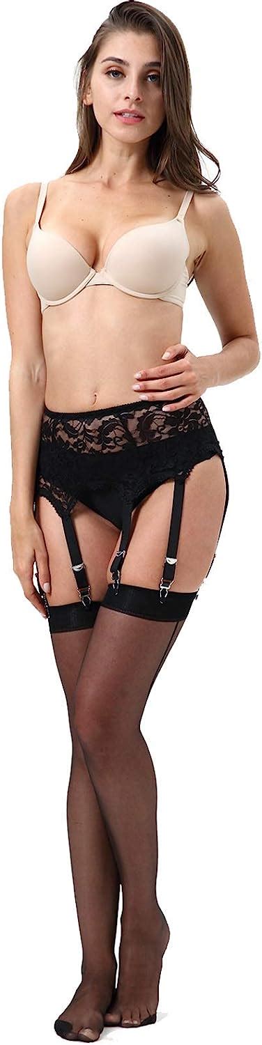 Buy Lace Garter Beltssexy Mesh Suspender Belt With Six Straps Metal Clip For Womens Stockings