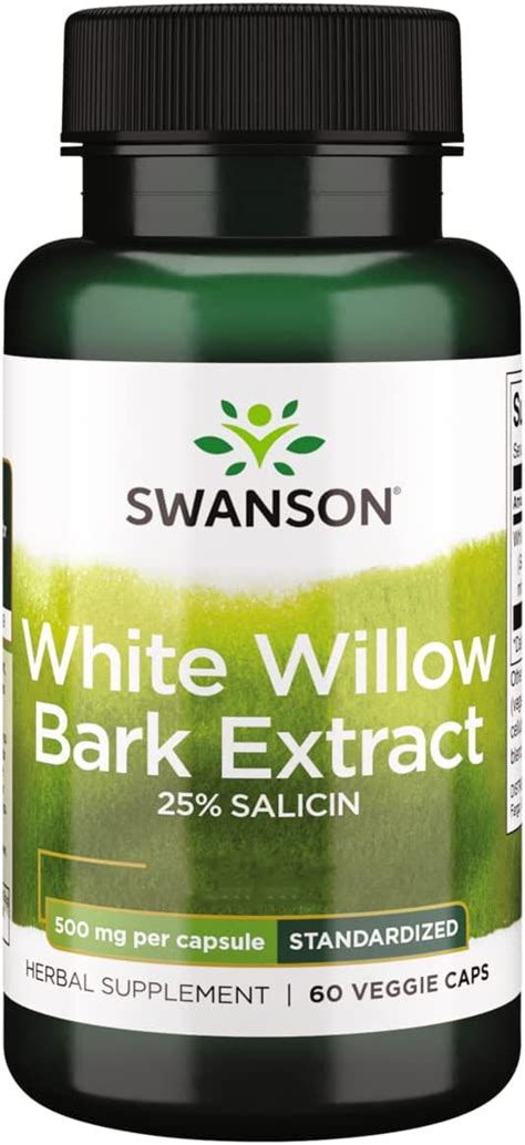 Swanson White Willow Bark Extract Mg Vegan Capsules High