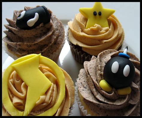 White & blue colors 10. Amanda's Custom Cakes: Mario Kart Cupcakes