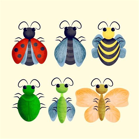 Vector Cute Insects Illustration 211507 Vector Art At Vecteezy