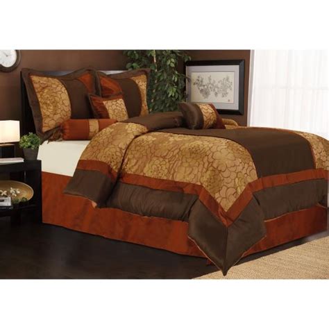 If you're looking to shop for king comforter sets by brand name, know that kohl's offers some of the best brands in the business when it comes to king. Full Queen Cal King Brown Rust Orange Floral Stripe 7 pc ...
