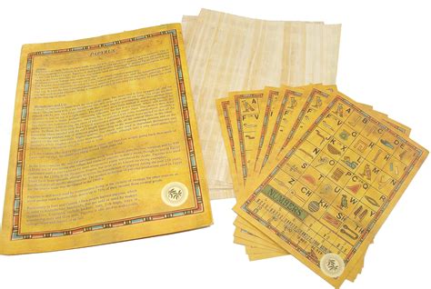 Set 10 Egyptian Papyrus Paper 6x8 Inch 15x20 Cm Ancient Alphabets