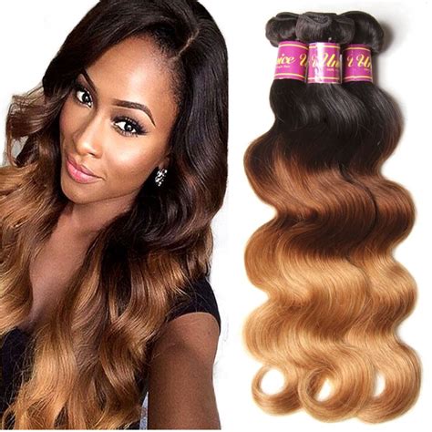 100 human ombre straight red remy hair extensions 3 bundles. Brazilian Body Wave Ombre Hair Extensions 16"-26" 4 ...