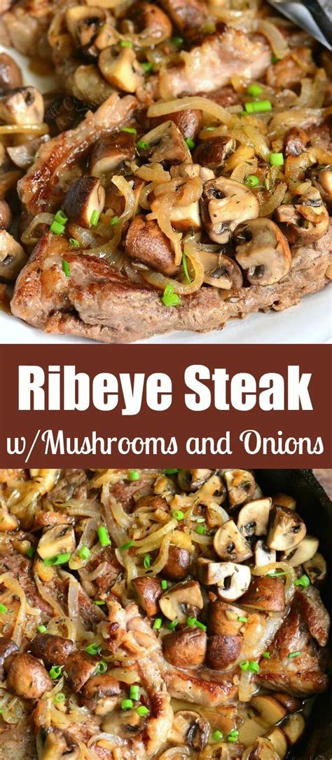 Easy beef and broccoli using leftover steak. Rib Eye Steaks with Mushrooms and Onions in 2020 ...