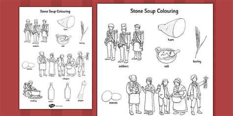Stone Soup Words Coloring Sheet Teacher Made Twinkl Coloring Library