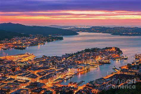 Sunset At Bergen Norway Photograph By Henk Meijer Photography Pixels