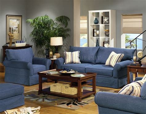 Ashley furniture denim blue couch. Blue Denim Fabric Modern Sofa & Loveseat Set w/Options ...