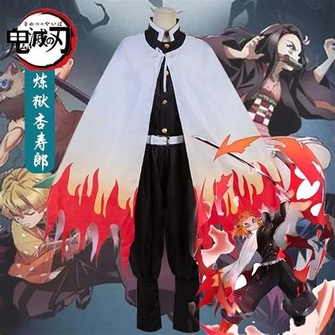 Anime Demon Slayers Kimetsu No Yaiba Rengoku Kyoujurou Cosplay Costume