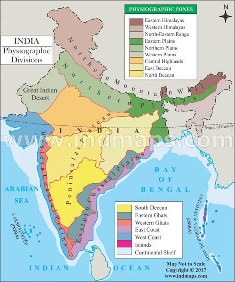 Physiographic Map Of India India Physiography Map Southern Asia Asia