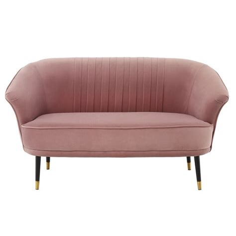Choose the best quality of amazing velour sofa for your construction projects or textile properties at varied prices. Stirum Velour Two Seater Sofa In Blush Pink With Black ...