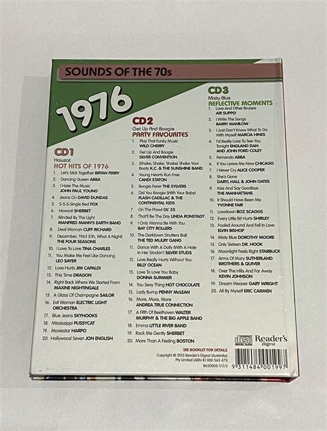1976 Sounds Of The 70s Readers Digest Music Original Hits Booklet 3cd