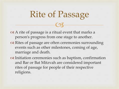 Ppt Rites Of Passage Powerpoint Presentation Free Download Id2203693