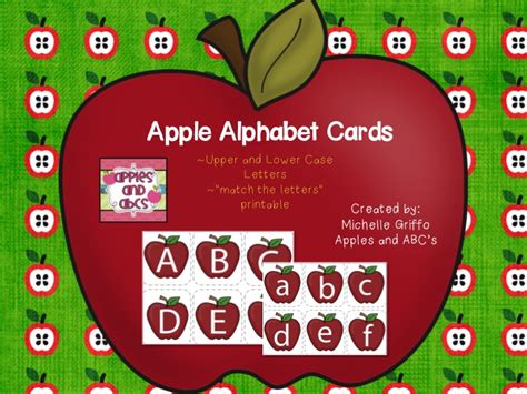 Arrange the words in alphabetical order on a table. Freebielicious: Apple Alphabet Cards