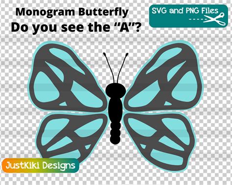 Butterfly Monogram SVG A Initial PNG | Etsy