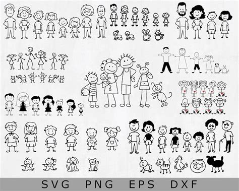 Huge Pack Of Stick Figure Clipart Clip Art Vectors Stick Etsy Uk