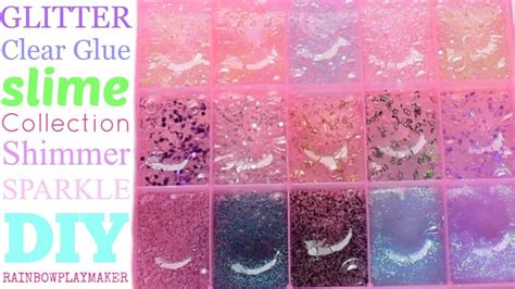 Diy Glitter Clear Glue Slime Collection Easy How To Make Video