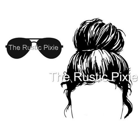 Download Messy Bun with sunglasses SVG / svg / hair bun SVG ...
