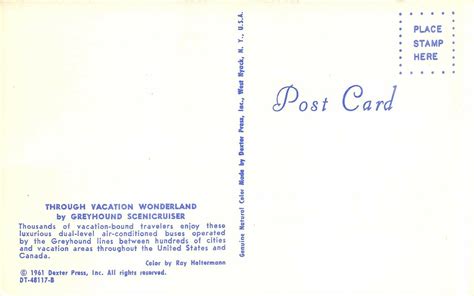 Greyhound Scenicruiser Bus 1961 Postcard Topics Transportation