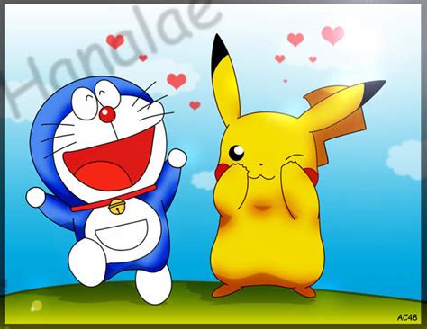 Doraemon And Pikachu By Artchaosnb On Deviantart