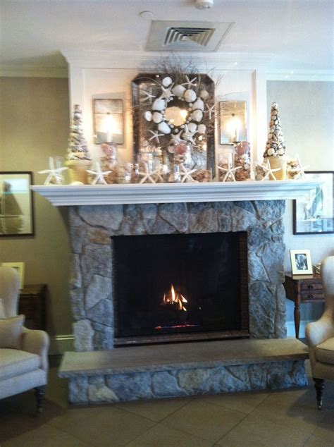 Coastal fireplace mantle decor | Fireplace mantle decor, Fireplace design, Fireplace mantle